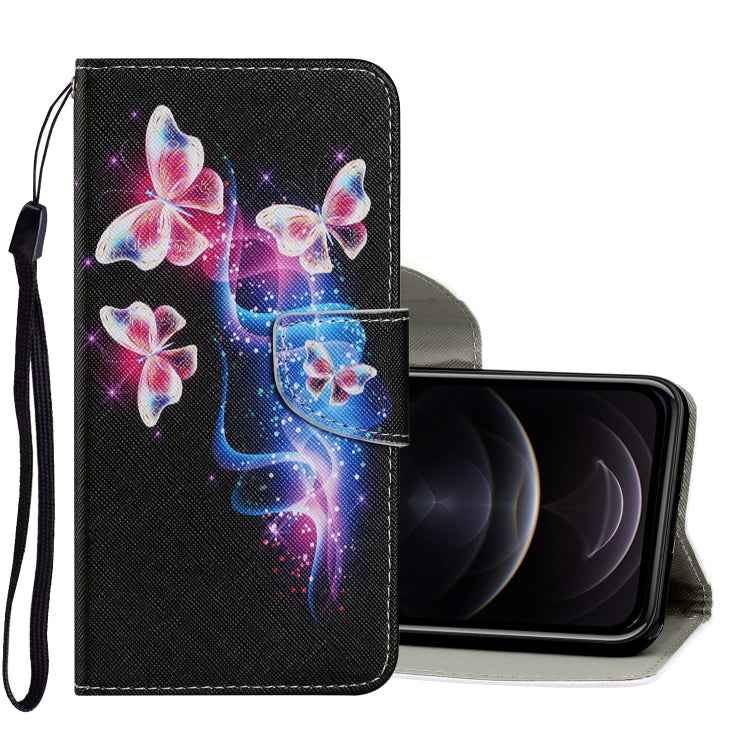Coloured Drawing Pattern Horizontal Flip PU Leather Case with Holder & Card Slots & Wallet & Lanyard, For iPhone XS Max, For iPhone 12 mini, For iPhone 12 / 12 Pro