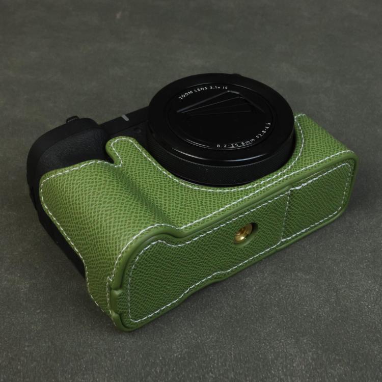 Palm Texture Vegan Leather Camera Half Case Base, For Canon PowerShot V1