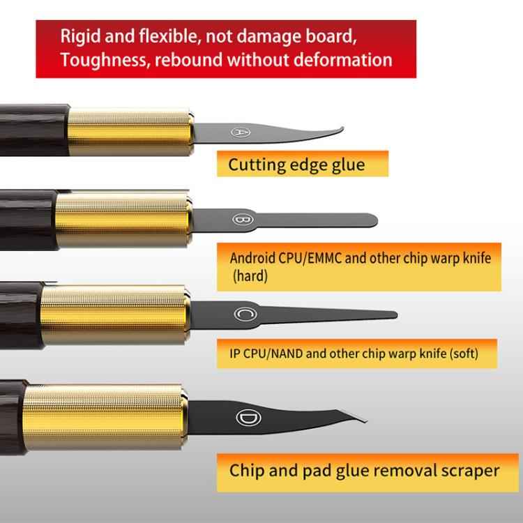 JTX DP-4 4 in 1 Hand Grinding Multifunctional Motherboard CPU IC Glue Removal Blades, JTX DP-4
