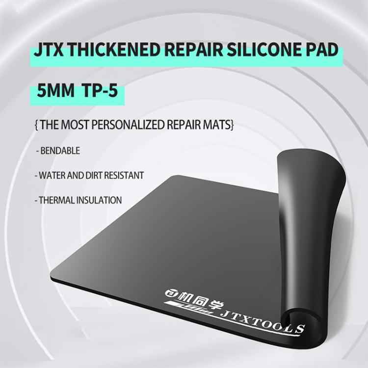 JTX TP-5 5mm Antistatic Anti-Slip Extra Thick Insulated Repair Black Silicone Pad, JTX TP-5