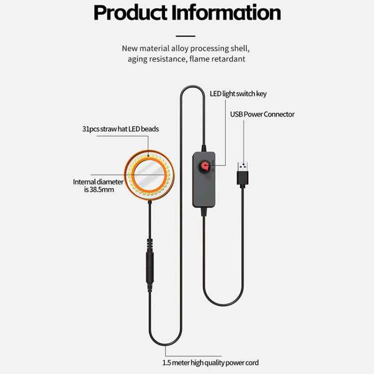 JTX S3 Aluminum Alloy 31Pcs High Brightness LED Microscope Dustproof Light Source, JTX S3