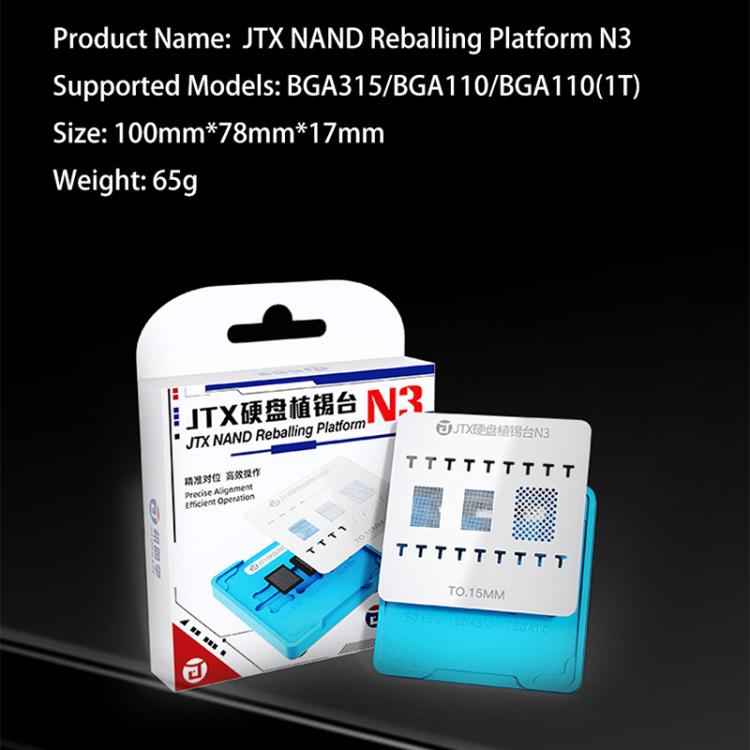 JTX N3 BGA Planting Tin Reballing Stencil Platform Set, JTX N3