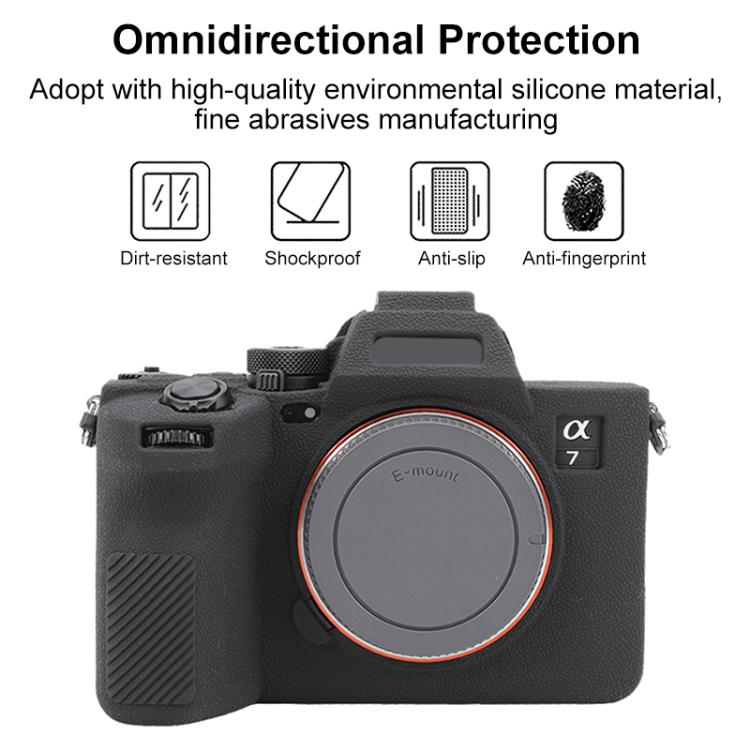 Litchi Texture Soft Silicone Protective Case, For Sony Alpha 7 V / ILCE-7M5