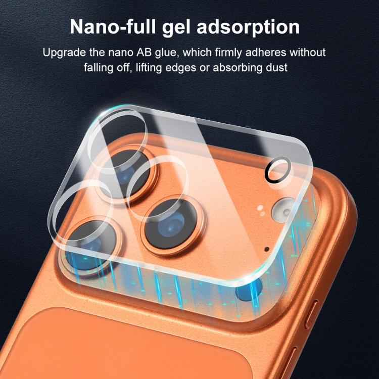 XDcase 5pcs Transparent Integrated Tempered Glass Camera Film, For iPhone 17 Pro Max, For iPhone 17 Pro, For iPhone 17, For iPhone Air