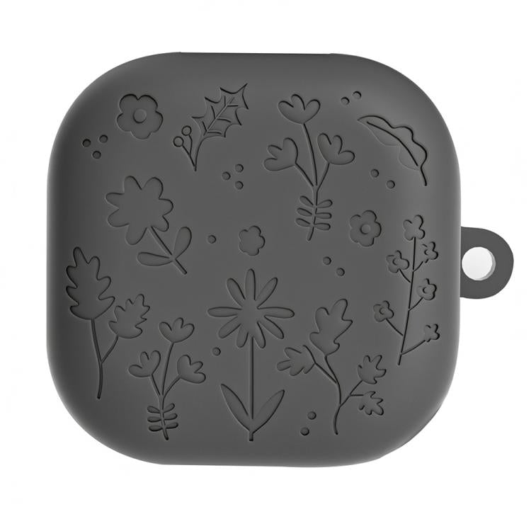 XDcase Floral Embossing Silicone Earbuds Case with Hook, For Samsung Galaxy Buds4 / 4 Pro