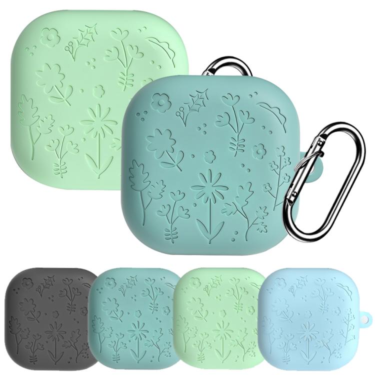 XDcase Floral Embossing Silicone Earbuds Case with Hook, For Samsung Galaxy Buds4 / 4 Pro