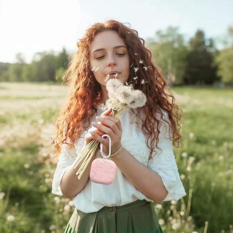XDcase Floral Embossing Silicone Earbuds Case with Hook, For Samsung Galaxy Buds4 / 4 Pro