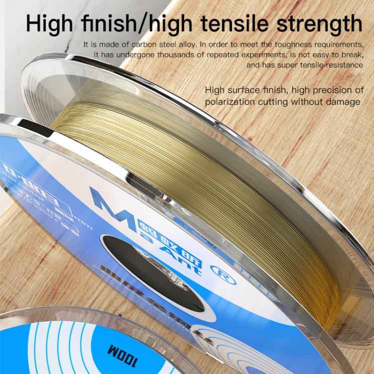 MaAnt 100m High Hardness Curved Screen Cutting Diamond Wire, 0.03mm, 0.026mm, 0.035mm