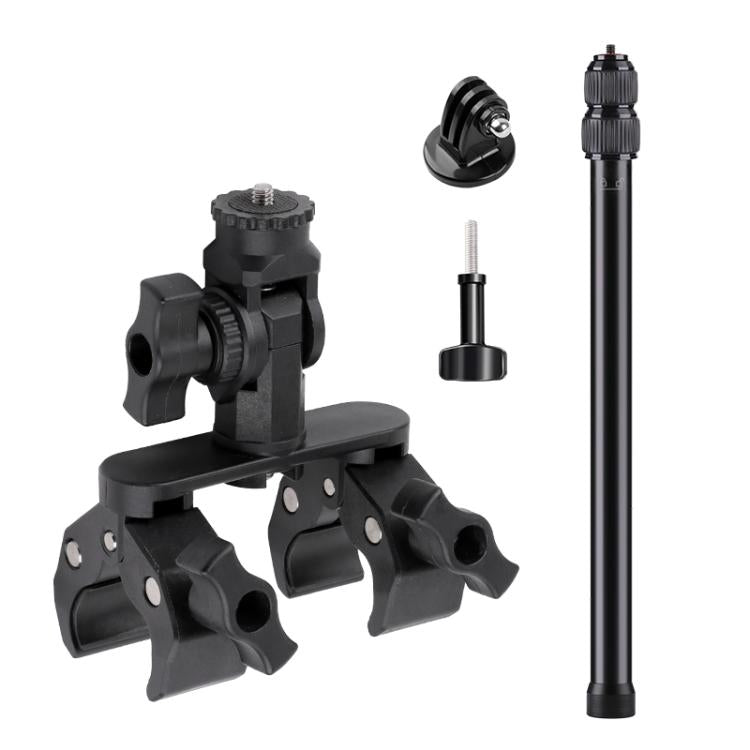 Universal Action Camera Bicycle Handlebar Double-Crab Clamp, With Adapter & Screw, Single Clamp, With Extension Rod & Adapter & Screw, With Extension Rod
