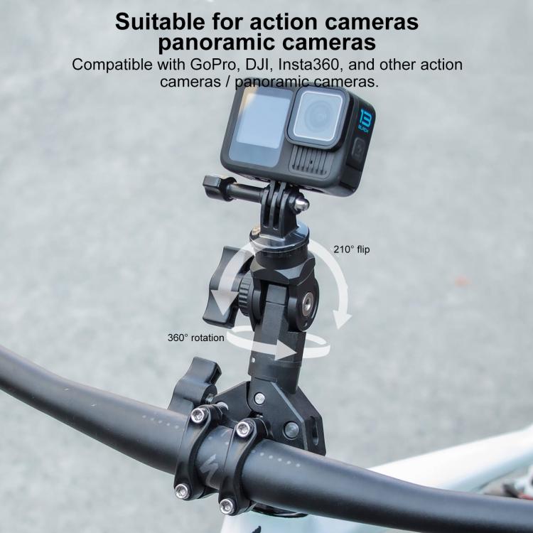 Universal Action Camera Bicycle Handlebar Single-Crab Clamp, Single Clamp, With Adapter & Screw
