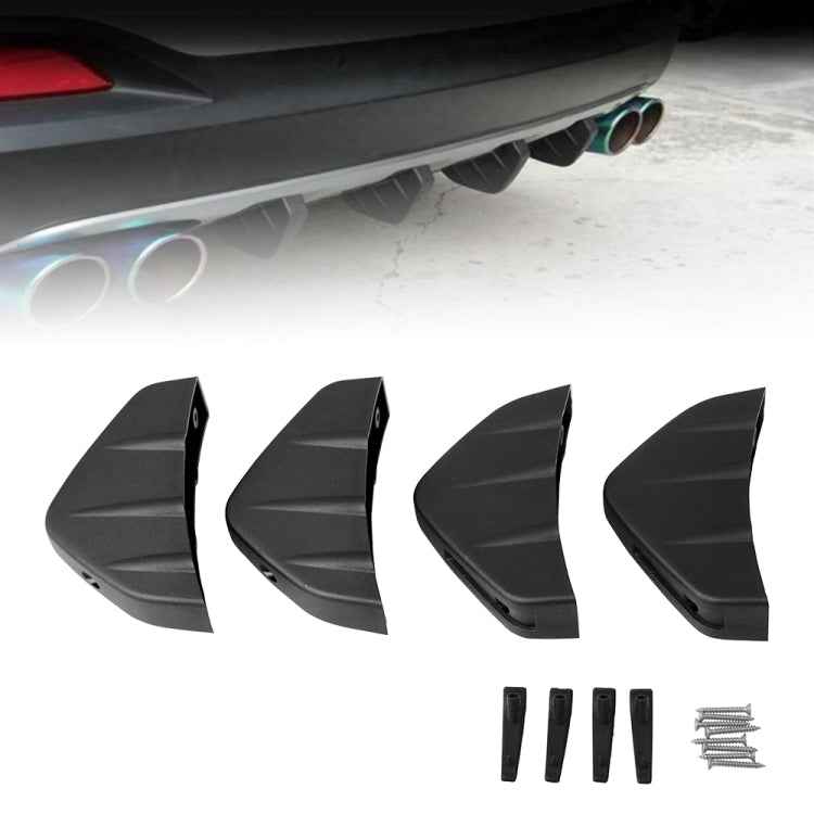 4 PCS Car General Shark Fin Rear Spoiler Bumper Chassis Decoration