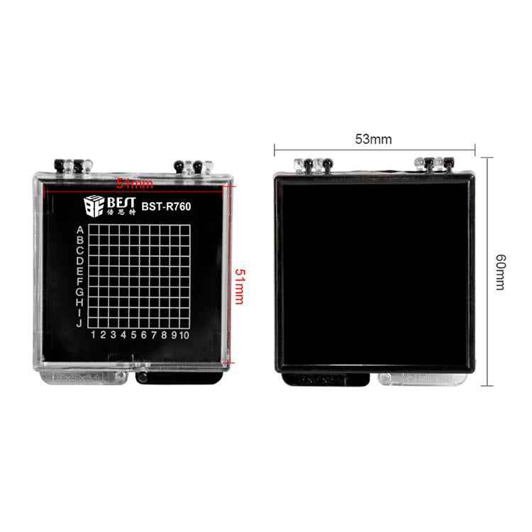 BEST BST-R760 Mini Anti-static Transparent Self-adsorbing Chip Plastic Box, BEST BST-R760