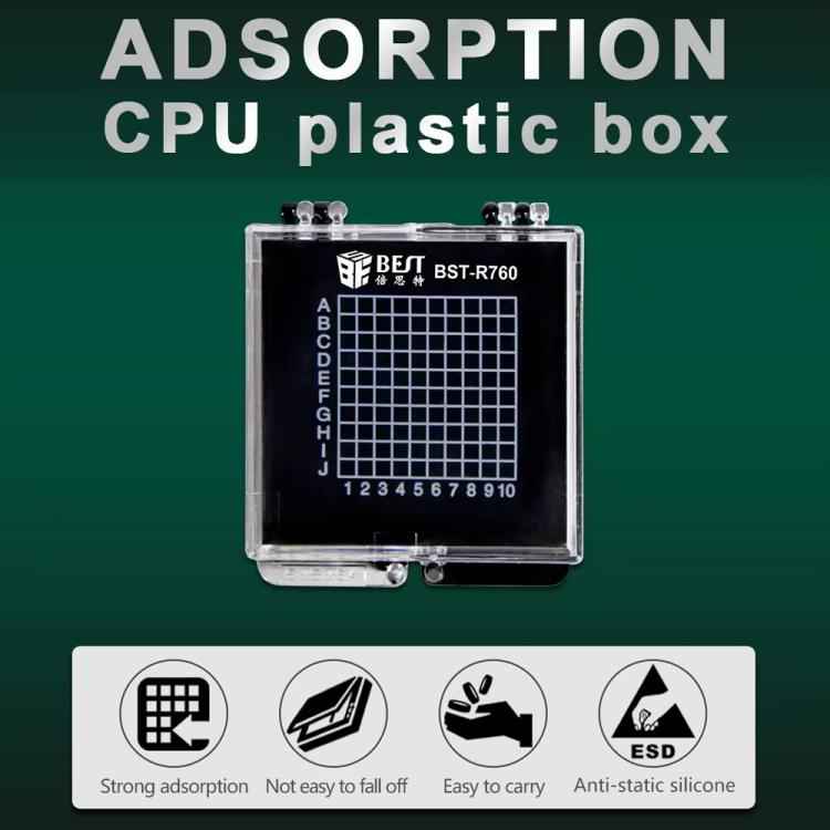 BEST BST-R760 Mini Anti-static Transparent Self-adsorbing Chip Plastic Box, BEST BST-R760