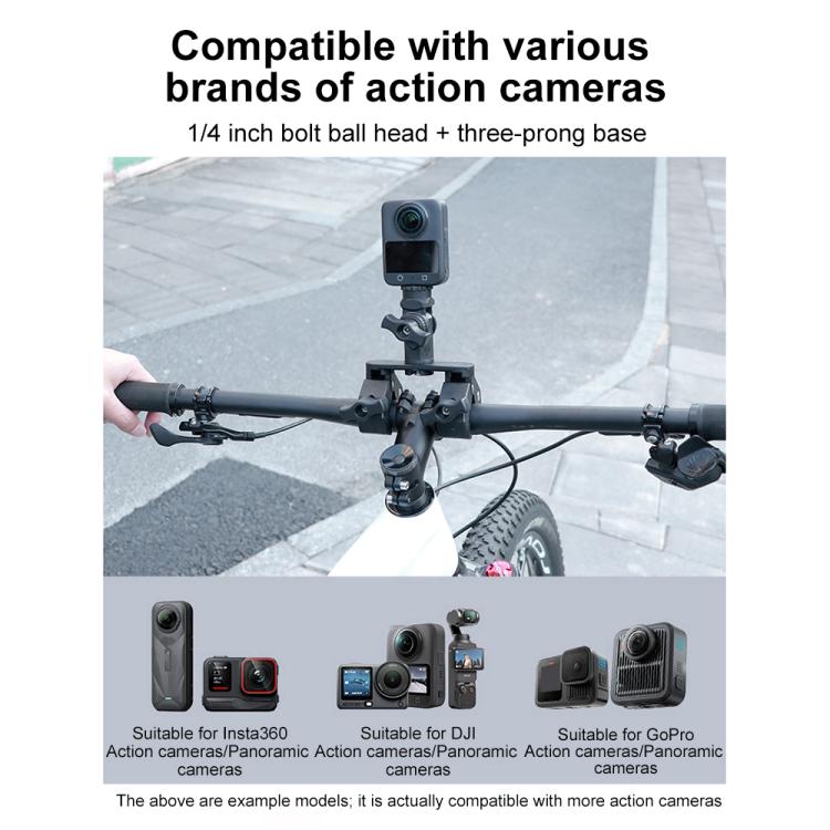 Universal Action Camera Bicycle Handlebar Clamp Holder Extension Rod, With Rod & Dual-Leg Crab & Dual-Head Crab Clamp, With 2 x Dual-Head-Crab Clamp, With Rod & Dual-Head-Crab & Single-Crab Clamp