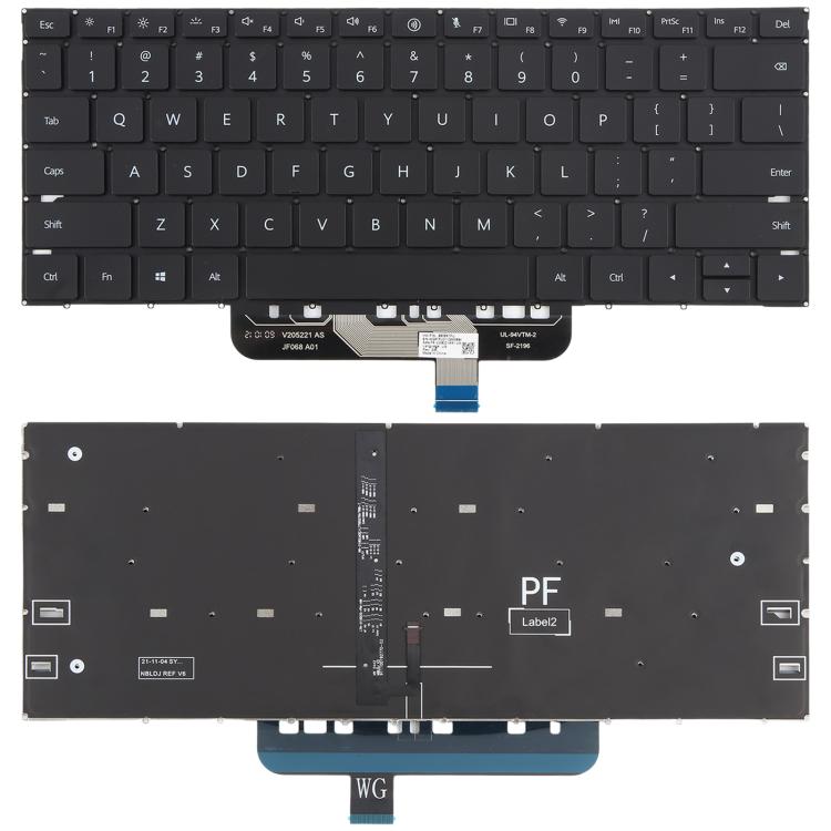 For Huawei MateBook 13s EMD-W76 / EMD-W56 / MateBook HKD-W56 / HKD-W76 US Version Backlit Laptop Keyboard