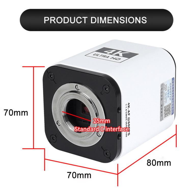 TAIDA TD-4KAF 60FPS CCD Edge Detection 4K Industry Microscope Camera, EU Plug, UK Plug, US Plug