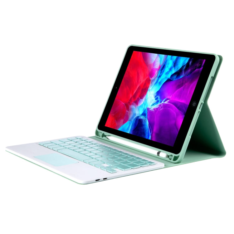 T098B-A Pressed Skin Texture TPU Detachable Candy Colors Bluetooth Keyboard Protective Case for iPad Air 11 2024 / 2025 / Air 4 10.9 inch 2020, with Stand & Pen Slot & Touch, T098B-A