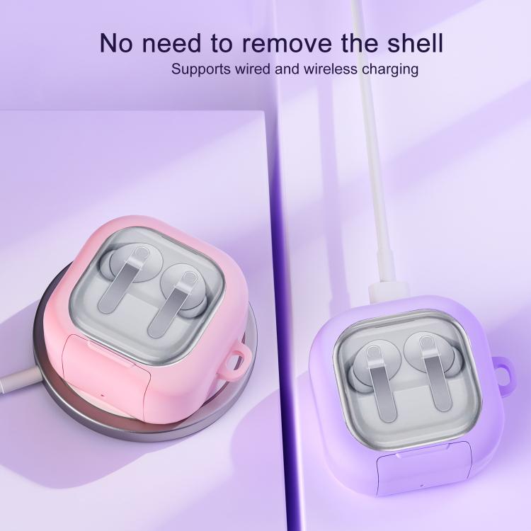 XDcase Clear Window PC Earphone Case with Holder & Keyring, For Samsung Galaxy Buds4 / 4 Pro