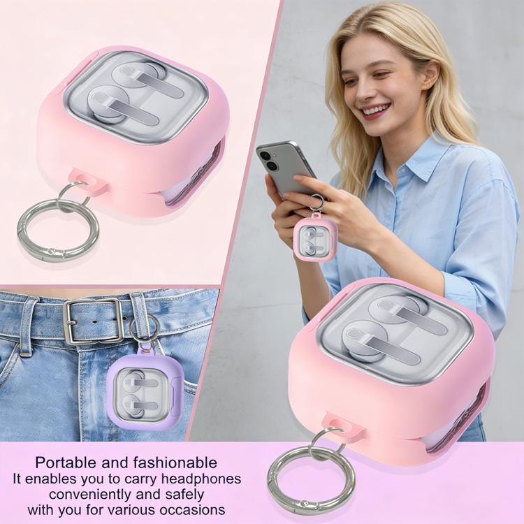 XDcase Clear Window PC Earphone Case with Holder & Keyring, For Samsung Galaxy Buds4 / 4 Pro