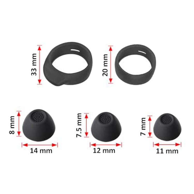 XDcase 3 Pairs Replacement Silicone Ear Tips & Ear Hooks Kit, S/M/L Size, For Samsung Galaxy Buds FE