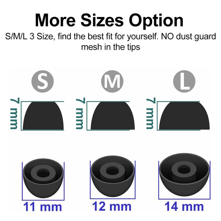 XDcase 3 Pairs Replacement Silicone Ear Tips Kit, S/M/L Size, For Samsung Galaxy Buds2 Pro / Buds+