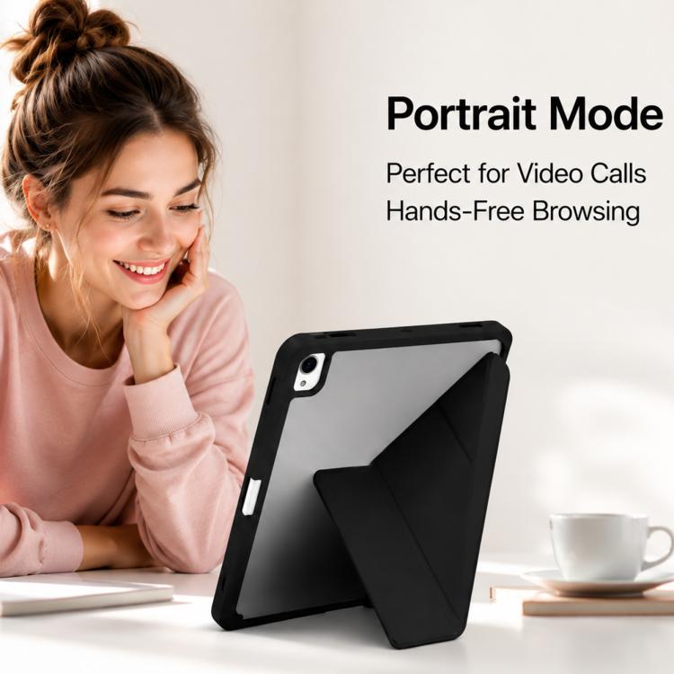 XDcase Rice Grain Texture Y-fold Holder Smart Tablet Leather Case with Pen Slot, For iPad Pro 12.9 inch 2022 / 2021 / 2020
