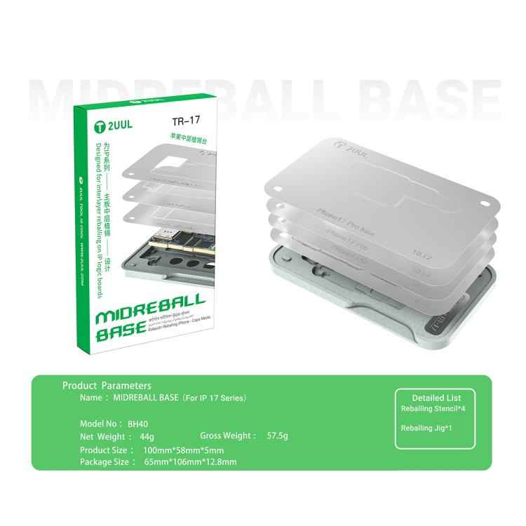 2uul BH40 Middle Layer BGA Reballing Stencil Platform Set for iPhone 17 Series, 2uul BH40