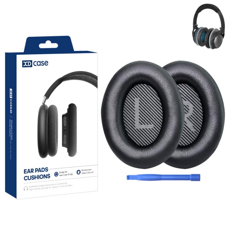 XDcase 1 Pair Protein Leather Headset Replacement Ear Pads with Prying Tool, For Bose QC15 / QC25 / AE2