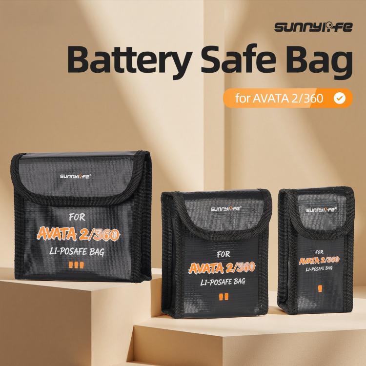 For DJI Avata 2 / 360 Sunnylife Battery Explosion-proof Safe Bag Protective Li-Po Safe Bag, For 1pc Battery, For 2pcs Batteries, For 3pcs Batteries