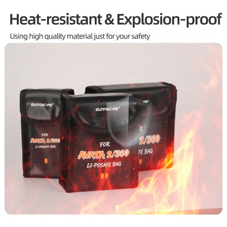 For DJI Avata 2 / 360 Sunnylife Battery Explosion-proof Safe Bag Protective Li-Po Safe Bag, For 1pc Battery, For 2pcs Batteries, For 3pcs Batteries