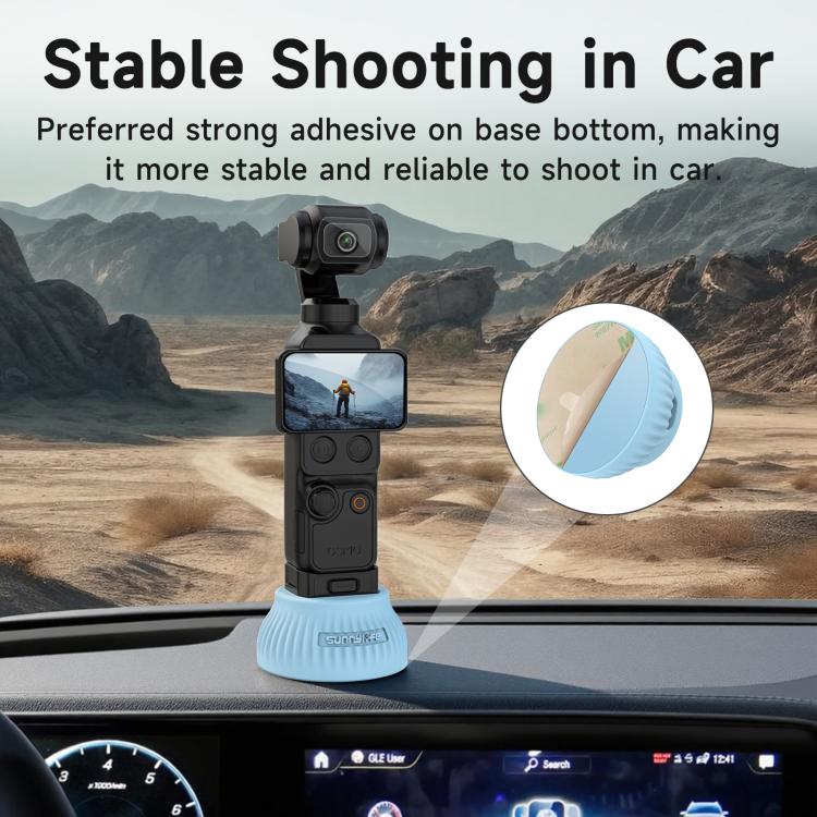 For DJI Osmo Pocket 4 / 3 Sunnylife Silicone Stand Base Car Center Console Base Desktop Stabilizer Supporting Holder, Car Base, Tabletop Base