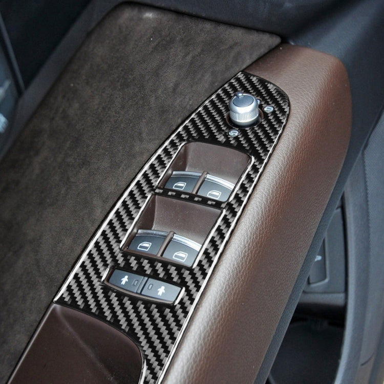 6 in 1 Car Carbon Fiber Window Glass Lifter Panel Decorative Sticker for Audi Q7 2008-2015, Left Drive, Window Glass Lifter, Left Drive