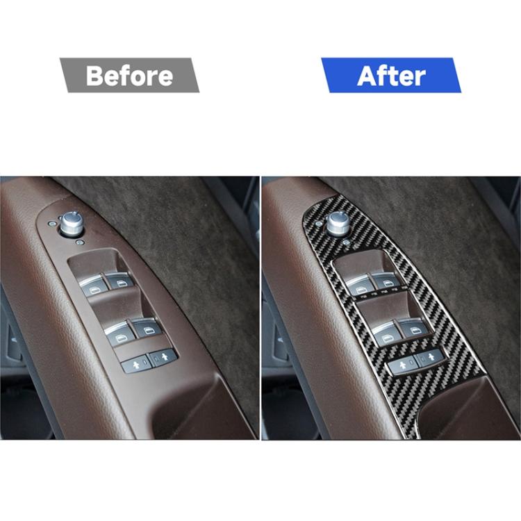 6 in 1 Car Carbon Fiber Window Glass Lifter Panel Decorative Sticker for Audi Q7 2008-2015, Right Drive, Window Glass Lifter, Right Drive