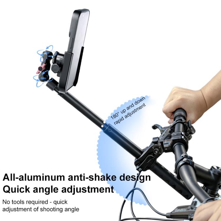 Aluminum Quick-Adjust Bicycle Extension Bar Mount, Phone Clamp Kit, Handlebar Tube Kit, Tube with Phone Clamp + Stick, Stick Tube Phone Clamp Combo Set