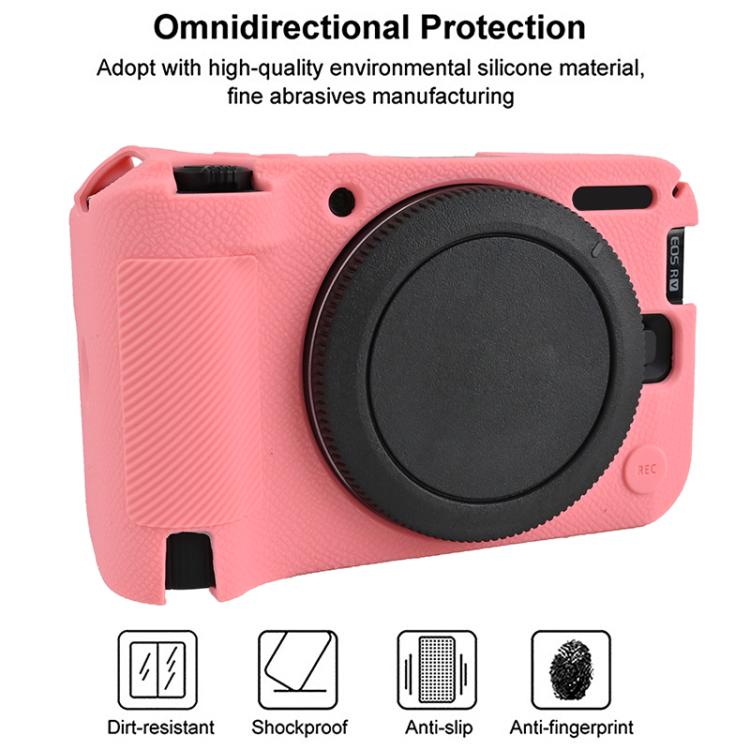 Litchi Texture Soft Silicone Camera Protective Case, For Canon EOS R50 V