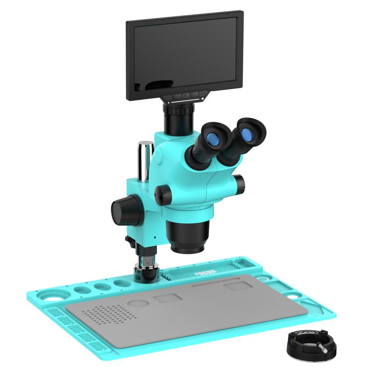 RF4 RF-6565TVD2-YS010W 6.5X-65X Synchronous Zoom Trinocular Stereo Microscope with 10-inch HD Monitor, RF-6565TVD2-YS010W