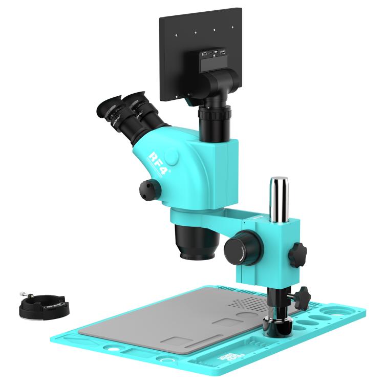 RF4 RF-6565TVD2-YS010W 6.5X-65X Synchronous Zoom Trinocular Stereo Microscope with 10-inch HD Monitor, RF-6565TVD2-YS010W