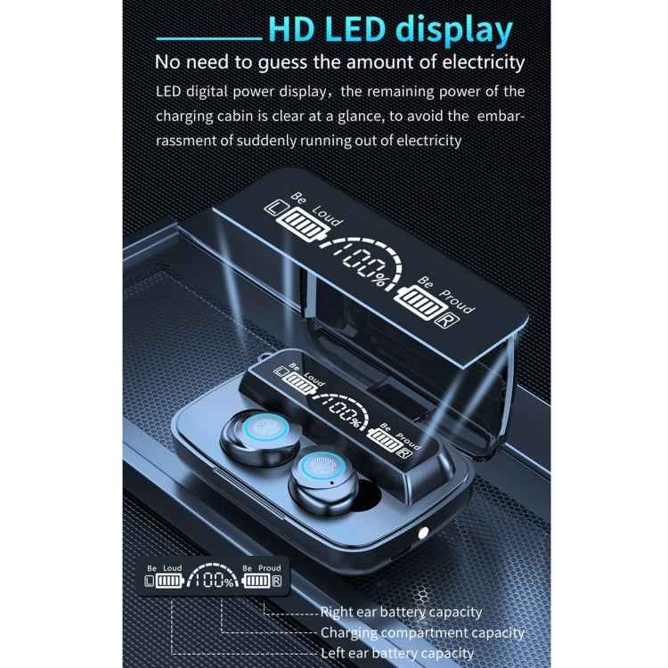 M17 Bluetooth 5.1 LED Display Screen Touch Waterproof Wireless Bluetooth Earphone with Charging Box