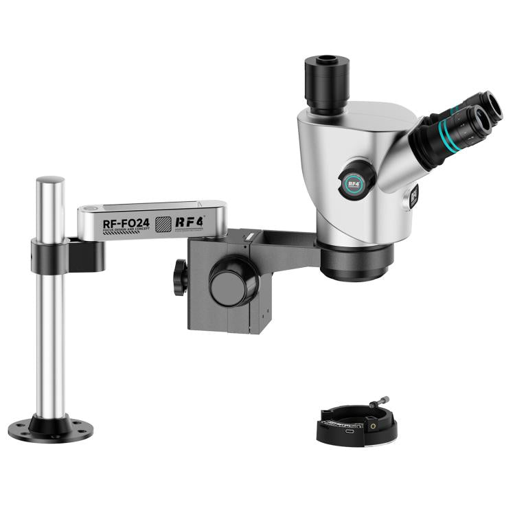 RF4 RF-CX71P-FO24 6.5X-65X Premium Dual-Anti Trinocular Stereo Microscope Head with FO24 Stand, RF-CX71P-FO24