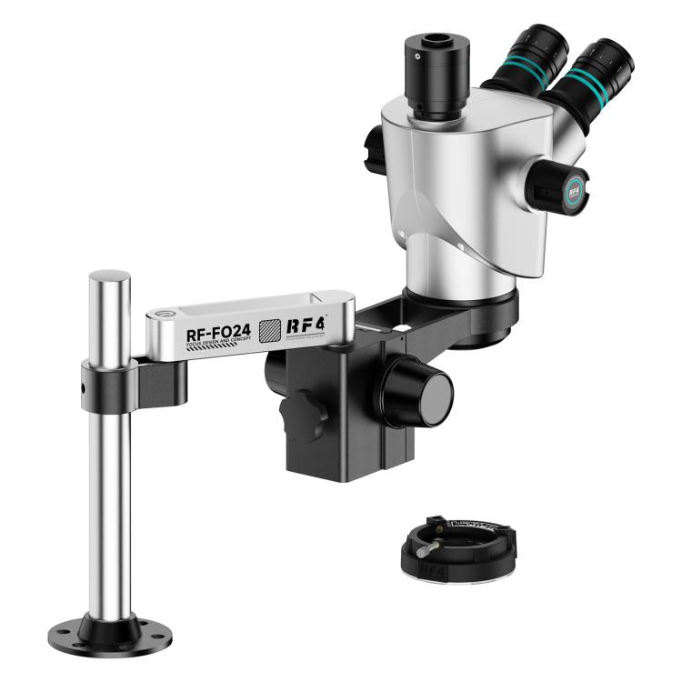 RF4 RF-CX71P-FO24 6.5X-65X Premium Dual-Anti Trinocular Stereo Microscope Head with FO24 Stand, RF-CX71P-FO24