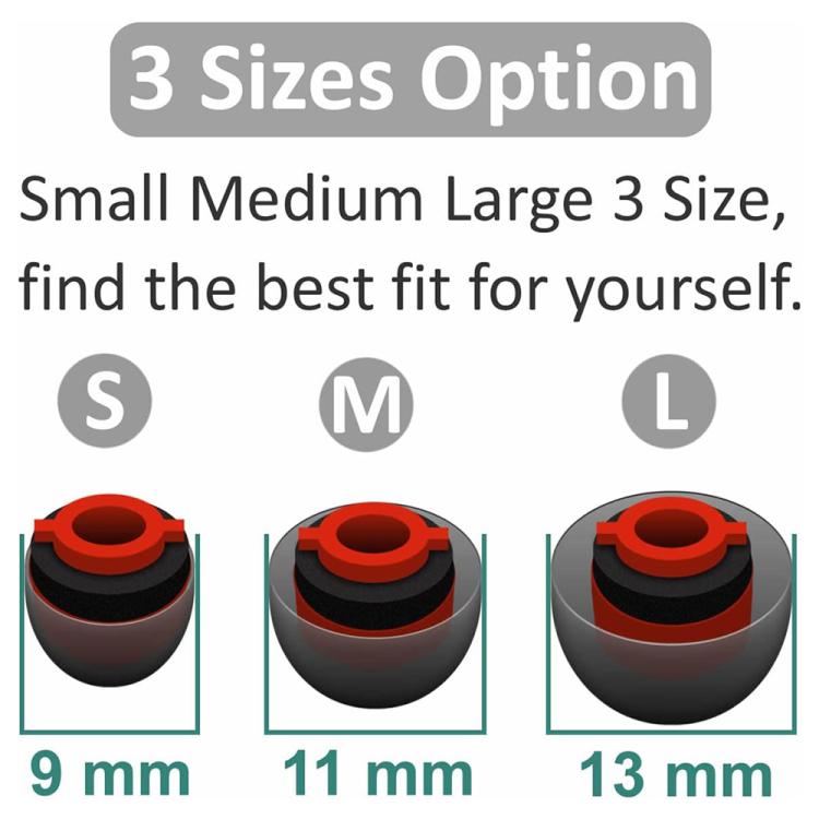 XDcase 3pcs / Set Replacement Silicone Ear Tips Kit, M Size, 3PCS M-Size
