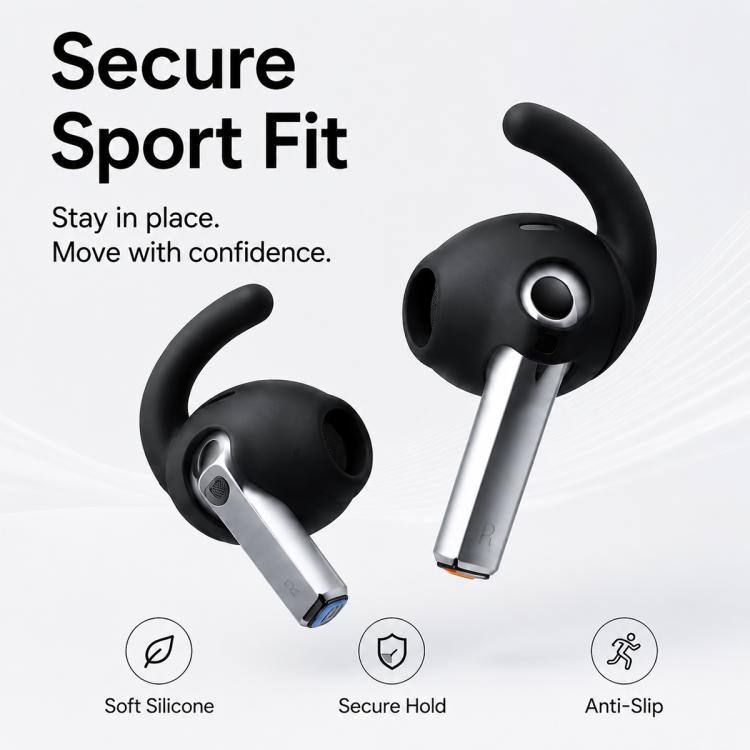 XDcase 3 Pairs Silicone Anti-slip Sports Ear Caps with Storage Case & Carabiner, For Galaxy Buds3 Pro