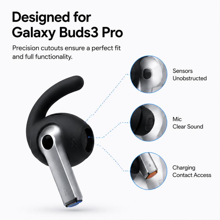 XDcase 3 Pairs Silicone Anti-slip Sports Ear Caps with Storage Case & Carabiner, For Galaxy Buds3 Pro
