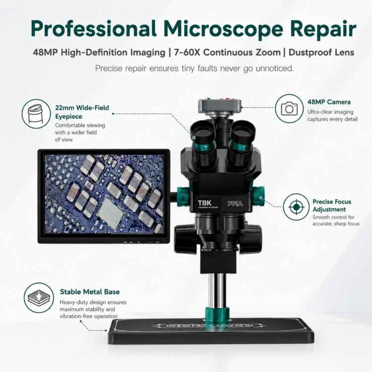 TBK TBK-701A 48MP 7X-60X Continuous Zoom Digital Microscope, TBK-701A