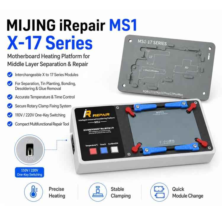 Mijing MS1 Intelligent Desoldering Platform for iPhone X-17 Pro Max, US Plug, EU Plug