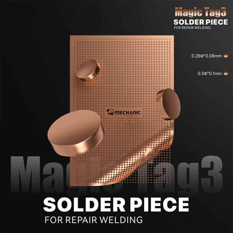 MECHANIC Magic Tag 3 Solder Piece, 0.1x0.3mm, 0.08x0.28mm, 0.08x0.28mm + 0.1x0.3mm
