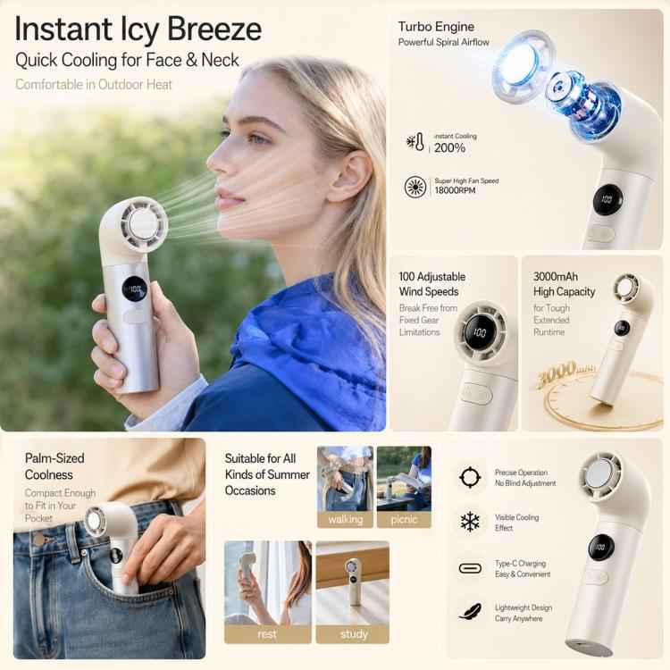 H27 Curved Ice Cooling Fan with Digital Display
