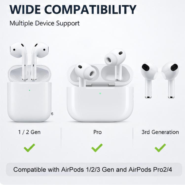 XDcase 3 Pairs Soft Rubber Anti-slip Sports Ear Hooks, For AirPods 3/2/1 & Pro 3/2/1