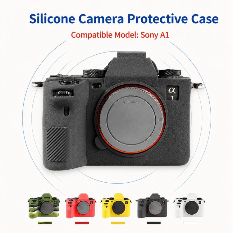 Litchi Texture Soft Silicone Camera Protective Case, For Sony ILCE-1 / A1 / Alpha 1