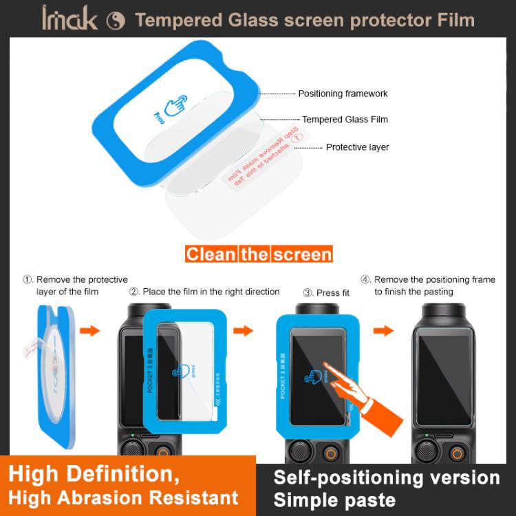 imak Tempered Glass Film with Camera Lens Film, Self-positioning Version, For Insta360 Luna Ultra